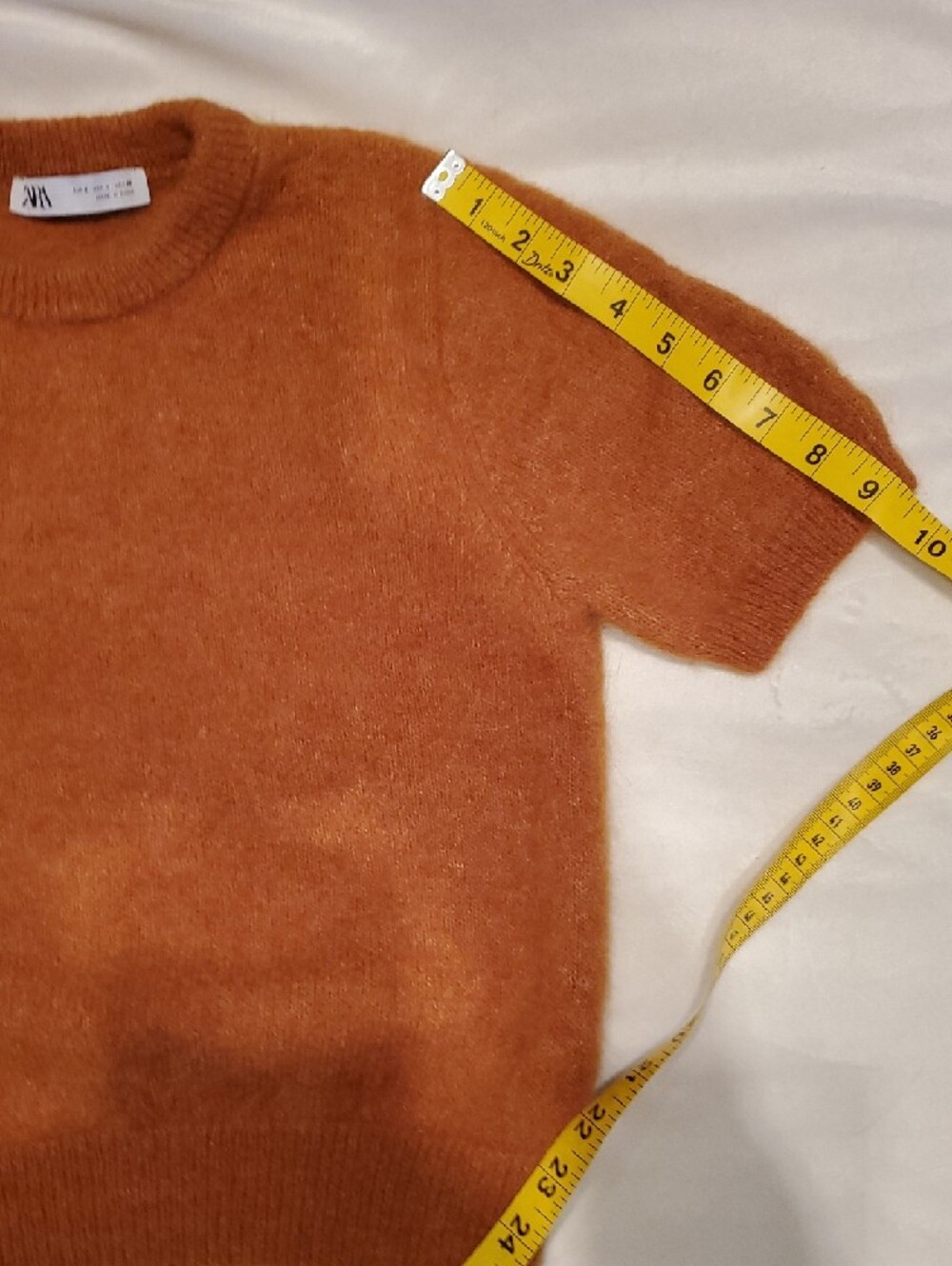 zara women's ss crewneck mohair-blend sweater rust color size medium - Picture 10 of 10